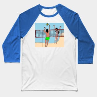 Beach Volleyball On The Beach Training Fan Baseball T-Shirt